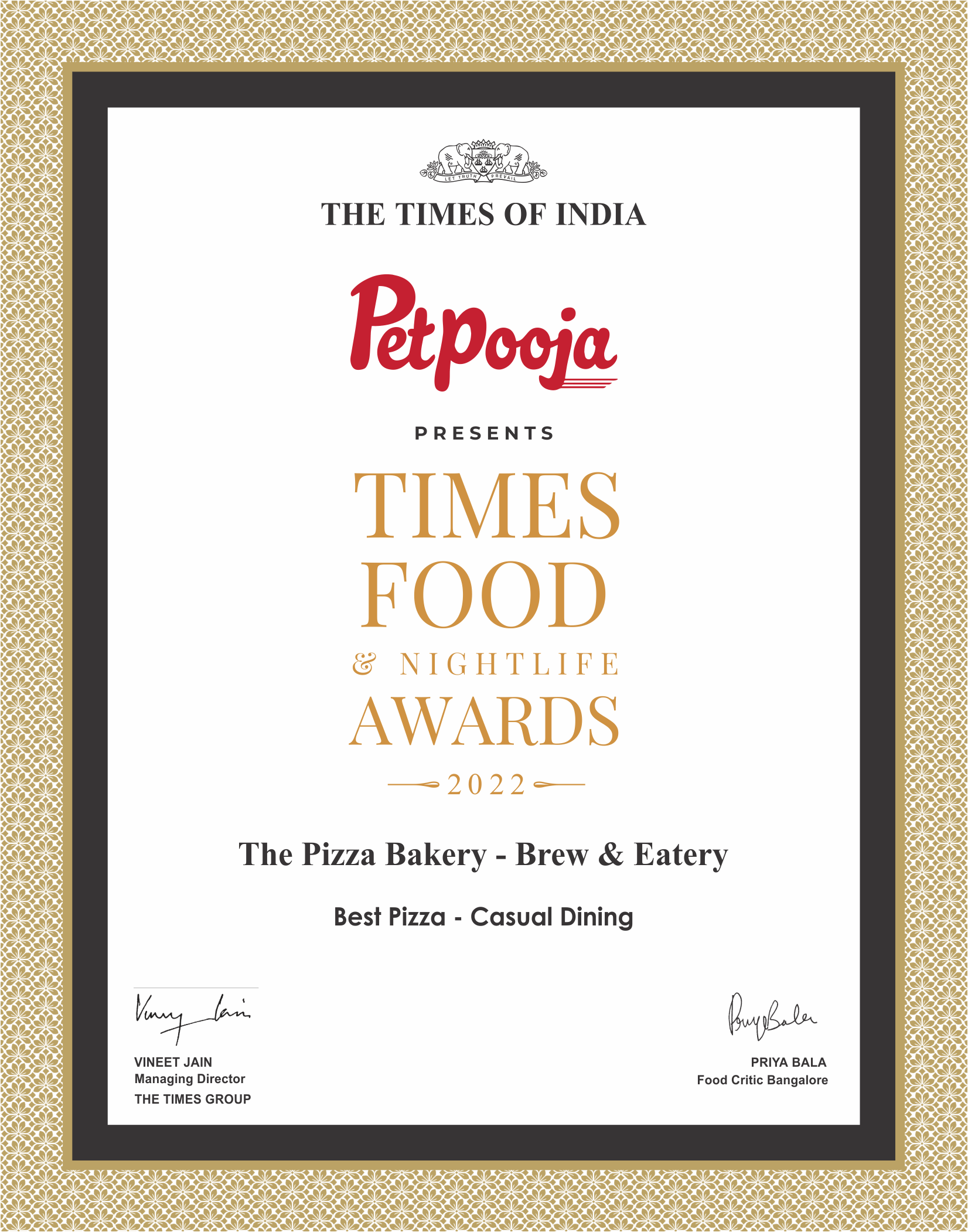Times Food Awards 2022 – Best Pizza